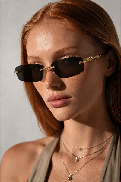 Goldmine Women's Premium Velour Sunglasses Uv400 Cornered Black |   Case and ...