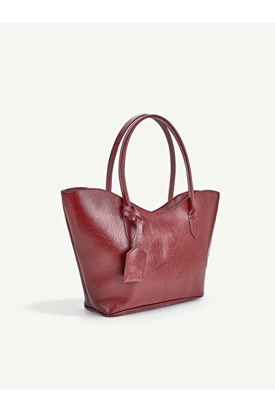 SHAKA Bordo SHK284 Geniş Hacimli,Fermuarlı,Büyük Boy,Shopper Omuz Çantası