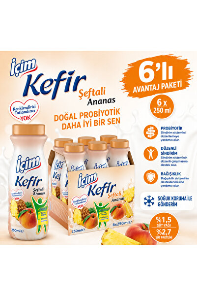 İçim Kefir Şeftali Ananas 250ml x 6 adet