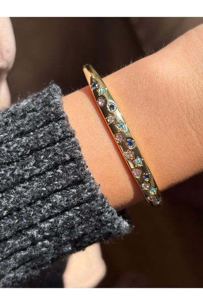 SWANOVAJEWELRY Premium 14K Taşlı Kelepçe Bileklik