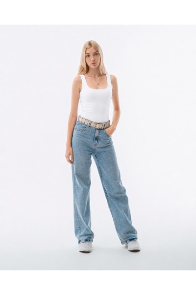 Enga Vera Kadın Geniş Askılı Kare Yaka Pamuklu Slim Fit Likralı Body Terletme...