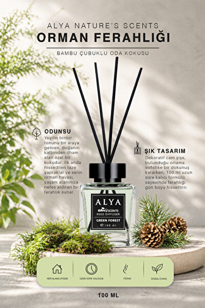 ALYA Nature's Scents Green Forest Bambu Çubuklu Oda Kokusu- Karışık Meyve Kokusu