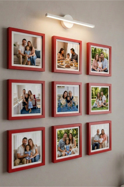 Wooden Factory Set de rame foto din lemn colorat – Decor pătrat de perete de ...