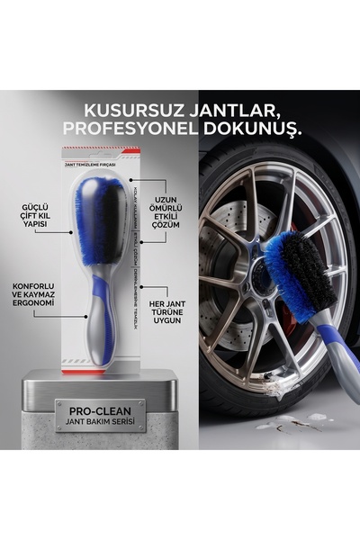 Carub Profesyonel Jant Detay Temizleme Fırçası - Çizmez Uçlu, Bijon Arası ve ...
