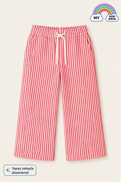 My Kids Wear Girls' Loose Cut Striped Trousers 4-16 Years 11996