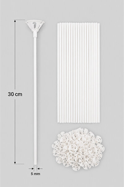 Parti dolabı 100 Adet Plastik Balon Çubuğu Sopası Ve 100 Adet Kup Çubukları Balon Sopası Çubuk Set