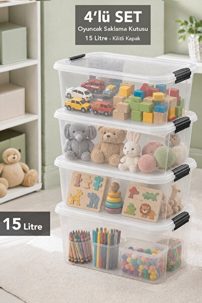 Meleni Baby 4-Piece Playroom Organizer - Children's Baby Toy Storage Lockable...