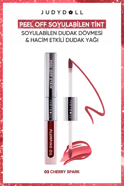 JUDYDOLL Peel Off Soyulabilen Tint Dudak Dövmesi & Hacim Etkili Dudak Yağı 03...