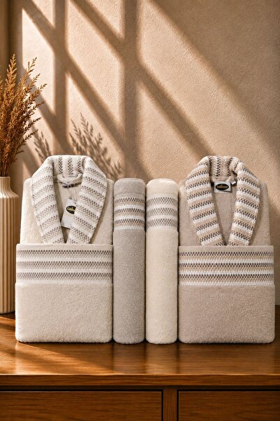 GOLDROOM Cotton Bathrobe Family Set