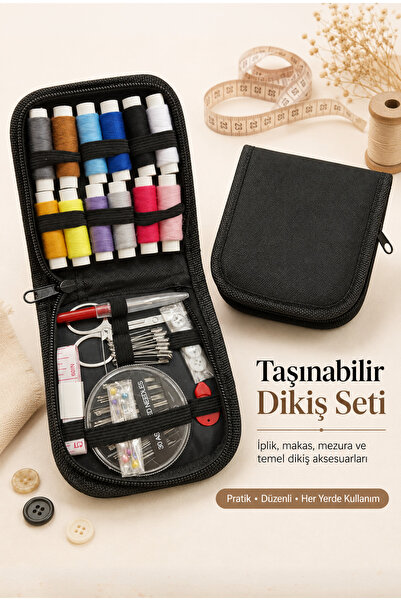 LİVA CRAFT Art & Craft Portable Sewing Kit with Zipper, Sewing Kit with Bag, ...
