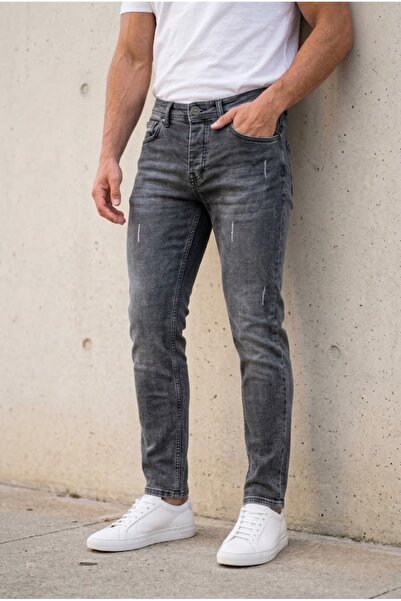 ElitWear Erkek Slim Fit Likralı Lazer Detaylı Pantolon
