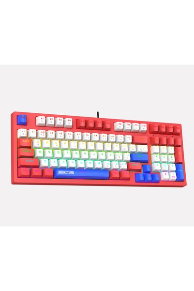 BRONZTURQ MK1140-KIRMIZI RGB-ABS-RED SWITCH KABLOLU MEKANİK KLAVYE