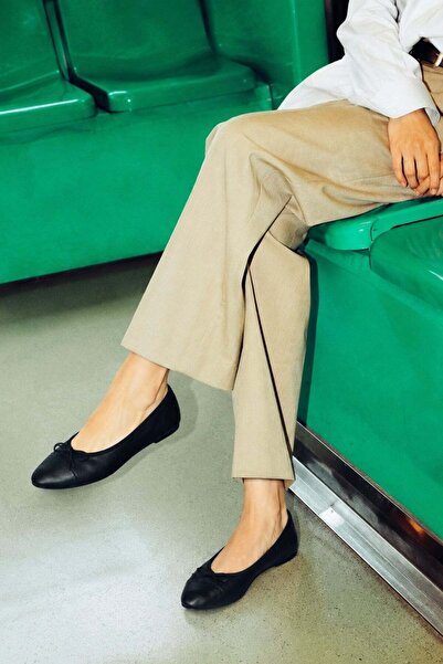 5in1Canpolat Black Classic Ballet Flats 25576