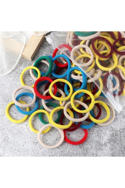 Choice5 3 50pcs 50pcs/set Packing Women Girls Hair Bands Simple Solid Colors ...