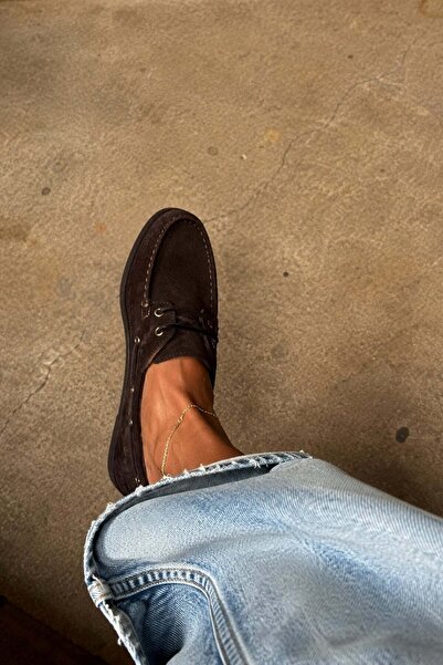 5in1Canpolat Brown Suede Classic Shoes 25533