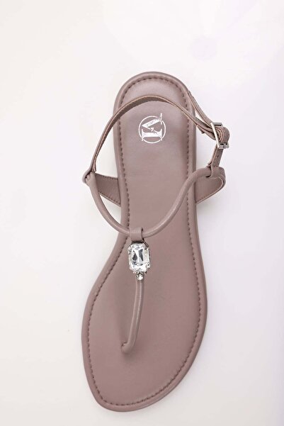 5in1Canpolat Mink Single Stone Sandals 26057