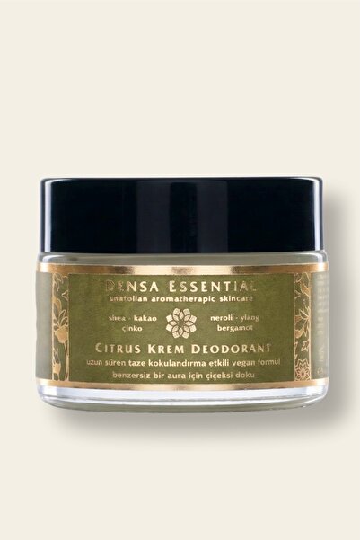 Densa Essential Citrus Krem Deodorant 50 ml | Bergamot, Neroli, Çinko |Gün Boyu Süren Taze Kokulandırma