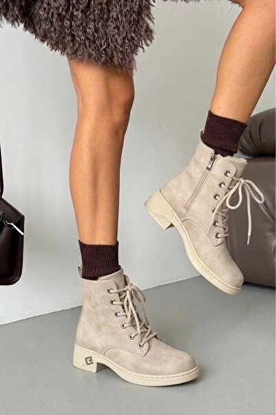 DefHeel'e Lace-Up Zipper Detailed Women's Boots R15D105