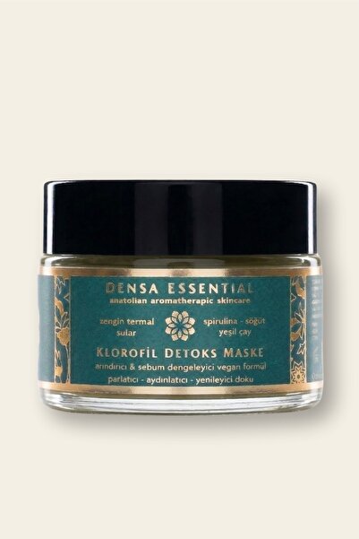 Densa Essential Klorofil Detoks Maske 50 ML Sebum Dengeleyici/Gözenek & Siyah Nokta Karşıtı/Akneye Eğilimli Ciltler