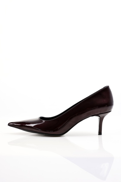 5in1Canpolat Burgundy Patent Leather Classic Stiletto 25445