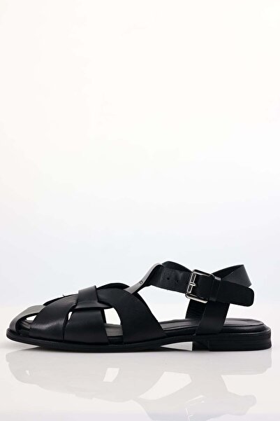 5in1Canpolat Black Cage Sandals 43708