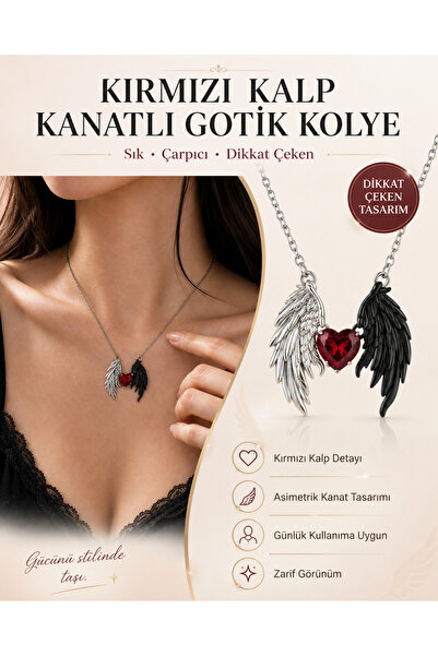 Kırmızı Heart Gotik kolye Zincirli Kolye Kalp Muhafızı Kolye Pençe El Gerdanlık Gotik