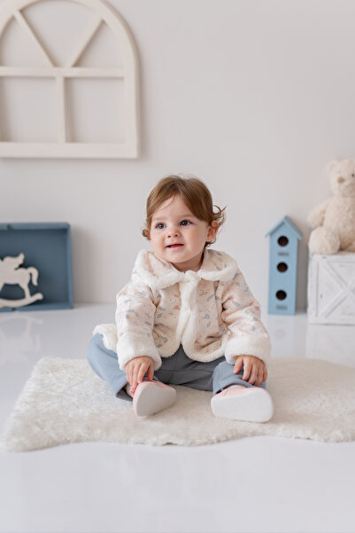Zeyland Kız Bebek Peluş Detaylı Üçlü Takım - Pembe