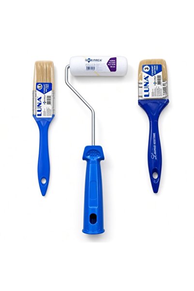 İzmir Fırça Panel Kapı Boyama Seti - Rulo 10 cm, Kestirme 1.5 cm, Kestirme 3 cm