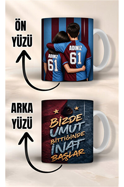 Evion Kişiye Özel Trabzon Temalı Sevgili Kupası - Size Özel İsimli Çift Taraf...