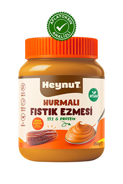 HEYNUT Hurmalı Fıstık Ezmesi 350 g Şeker İlavesiz Katkısız Glutensiz Vegan Yü...