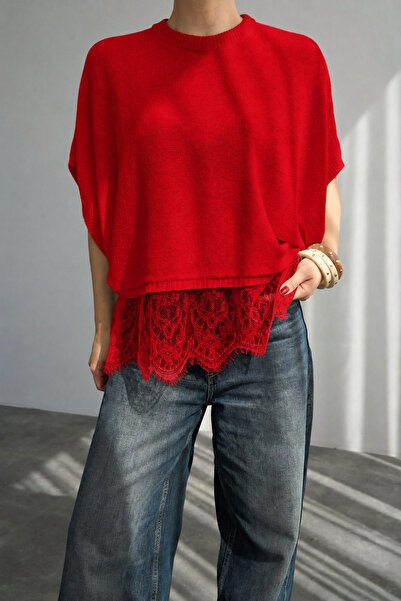 Serpirella Butik Ucu Lace Detail Knitwear