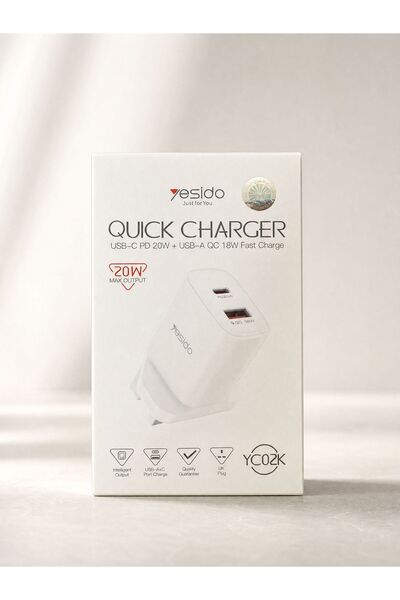 Yesido Product Shared: Dual-Port 20W Fast Charger - Usb-A and Usb-Cr 20W - Us...