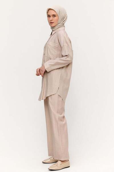 Setrms Çizgi Dokulu Oversize Takım