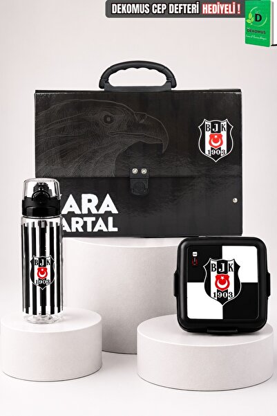 Beşiktaş Lisanslı Özel Tasarım 3D Kartal Saplı Klasör Çantası,Beslenme Kabı v...