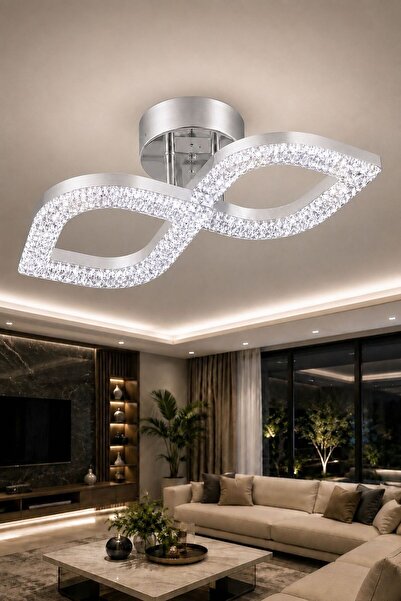 Lumia Lighting Yonca Model 2"li Gümüş 3 Renk Modu Ledli Modern Tavana sıfır S...