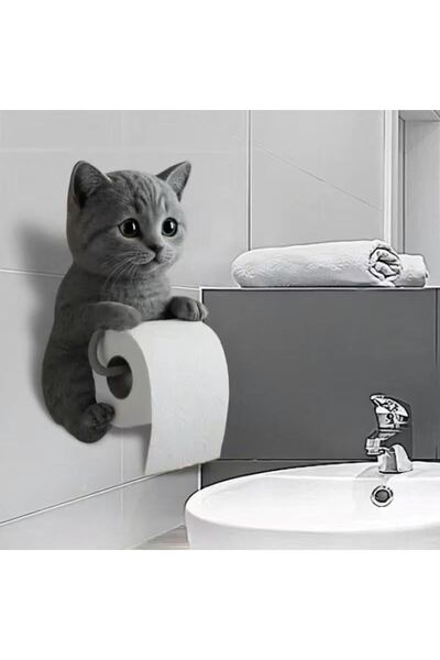 naque Kedi Tasarımlı Tuvalet Kağıtlığı