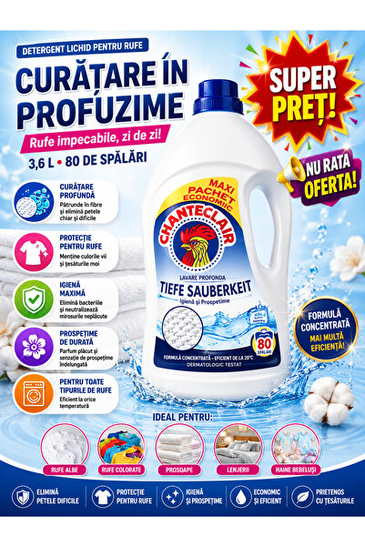 Chanteclaire CHANTECLAIR DETERGENT 3.6L Curățenia în Profunzime 80 SPALARI