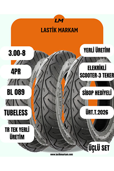 Billas 3 ADET 3.00-8 TUBELESS DIŞ LASTİK-2025