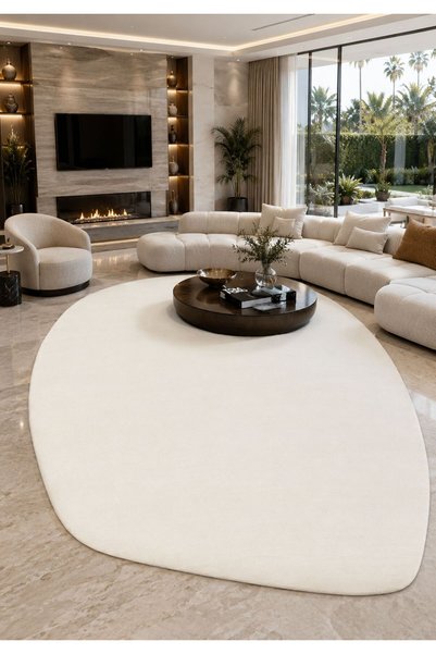 Neşem Halı Boutique EKOHALI Zen Amorf ZEN AMORF 03 White Zarif Görüntülü Yumu...