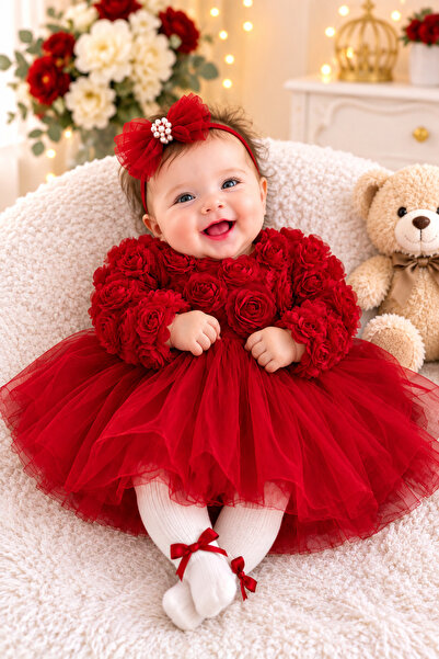 BES TREND Girls' Dress with Rose Pattern, Snap Button Bow, Chic Special Occas...
