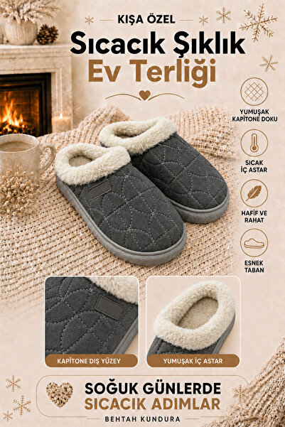 Behtah Kundura Women's Thick-Soled Fur Lined Warm Lined Winter Saddle Indoor ...