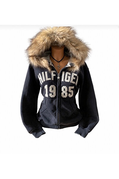 İsra Ayyıldız Moonstar Collection Y2k Street kürk detaylı Vintage hırka