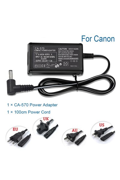 Choice US CA-570 Adapter/Charger for Canon R60 ZR65MC ZR70MCDC10 DC100 DC19 D...