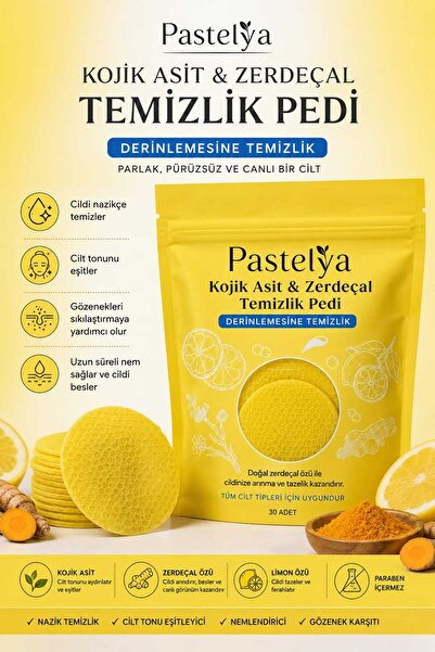 Pastelya Anti-Blemish Kojic Acid Turmeric Facial Cleansing Pad Deeply Cleansi...