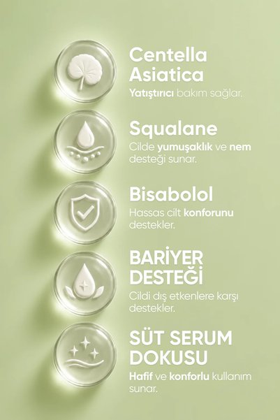 Vill Cica Barrier Supporting Milk Facial Serum 30 ml Moisturizing and Soothing Care Containing Centella Asiatica, Squalane, and Bisabolol