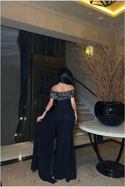 SS HOME CONCEPT Women's chic detail crepe strapless mermaid evening dress