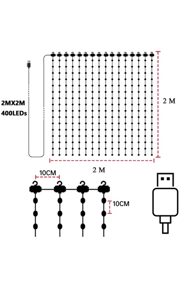Choice 1PC Curtain Lights 2M x 2M 400LEDS 1/2PCS Smart Curtain Lights RGB Cur...