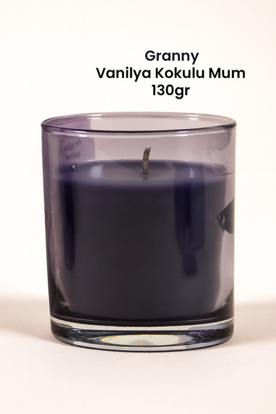 Marrien Granny Vanilya Kokulu Mum 130 g – Şeffaf Mor Cam Bardak