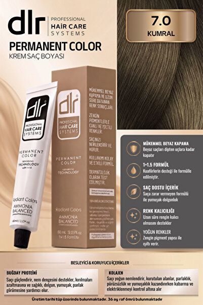 DLR Color Saç Boyası 60ml 7.0 Kumral - Profesyonel Kuaför Kalitesinde Renk Ve...