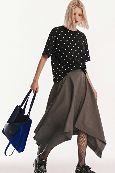 The Champ Clothing Kadın Oversize Tişört Polka Muse Puantiyeli Siyah – Bisikl...